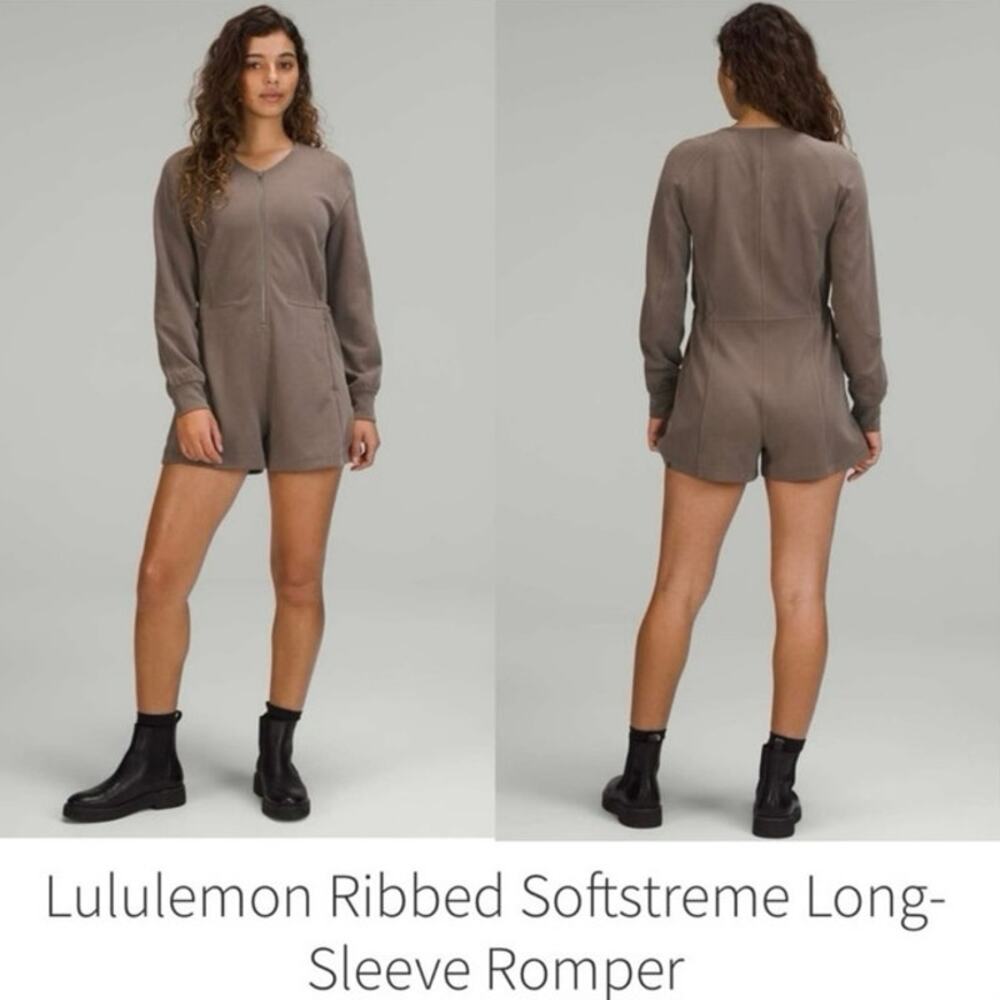 Lululemon Ribbed Softstreme Long-Sleeve Romper In Nomad